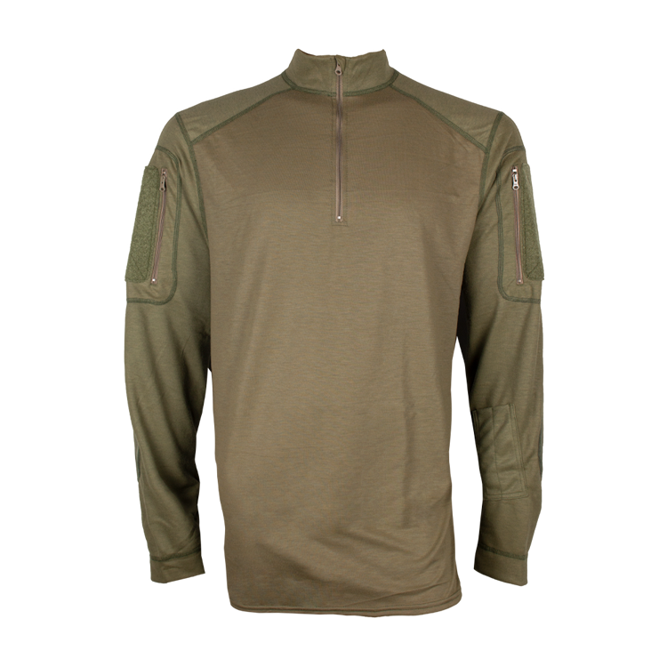 Clearance: Combat Zip Mock Shirt (FR) - Ranger Green